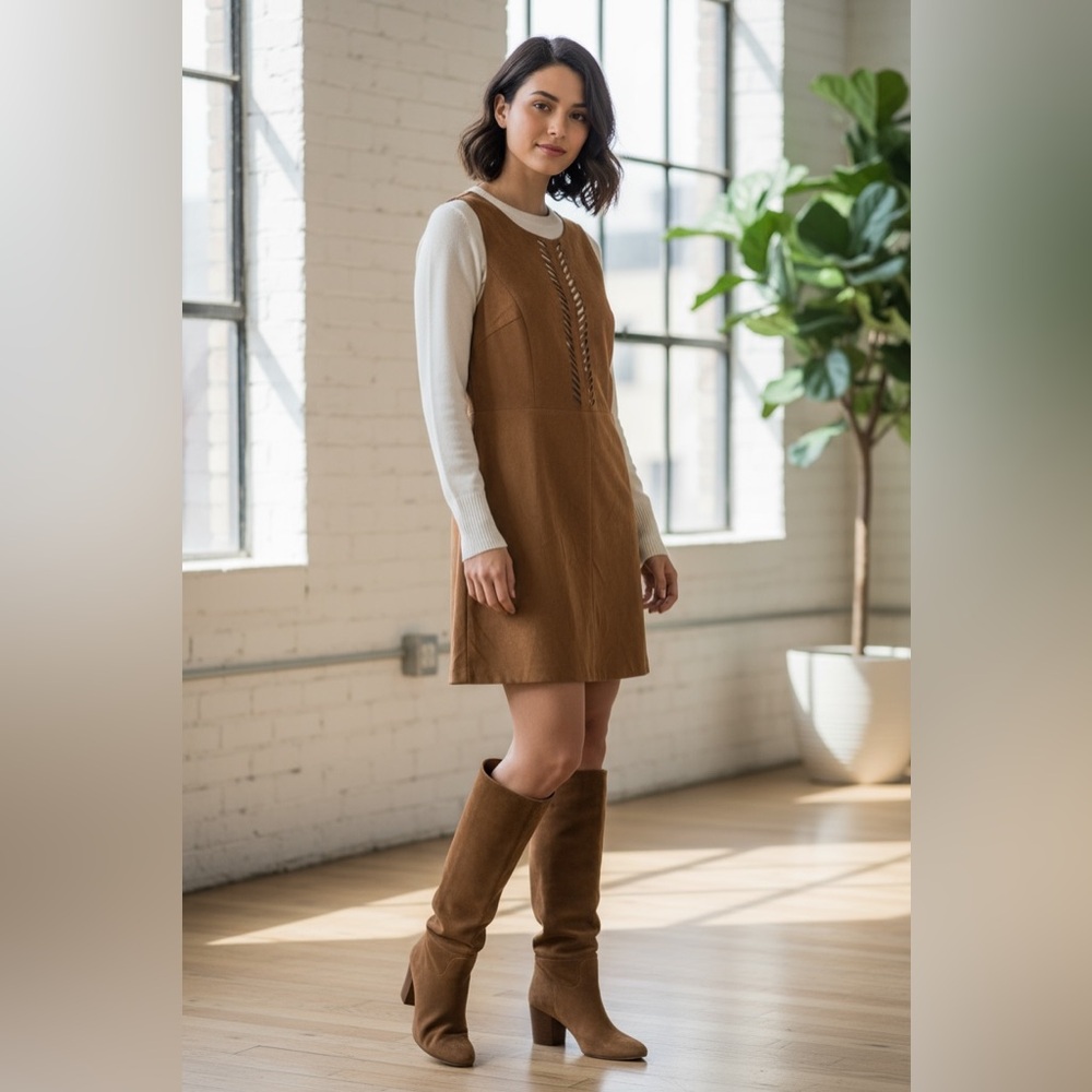 Blush Noir Chic Brown Sleeveless Mini Dress